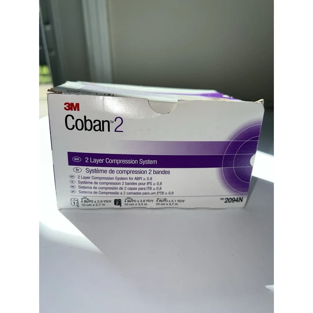 3M Coban 2, 2 Layer Compression Bandage System # 2094N w Nylon Stocking To Cover